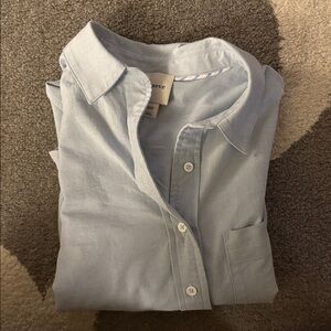 Anthropologie’s Mabel Oxford Shirt by Maeve (Light Blue)